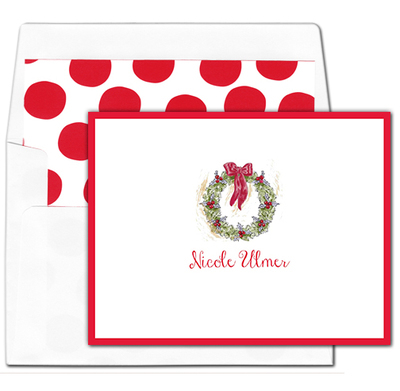 Winter Wreath Folded Note Cards
